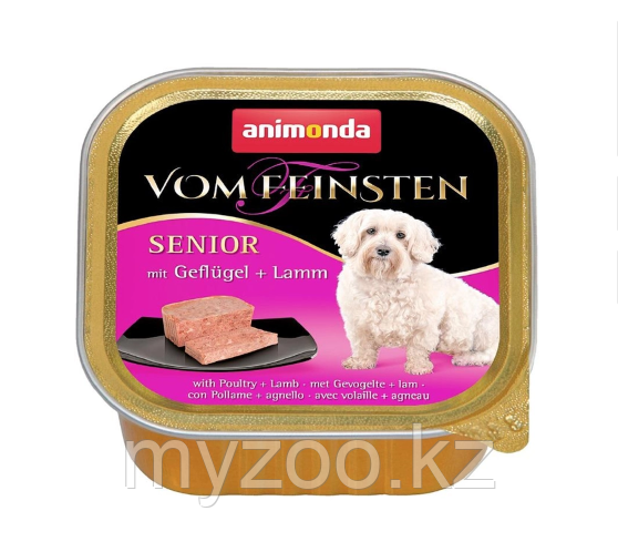 Animonda Vom Feinsten SENIOR для пожилых собак с мясом домашней птицы и ягненком, 150 гр
