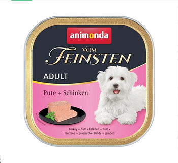 Animonda Vom Feinsten ADULT для собак с индейкой и ветчиной, 150 гр