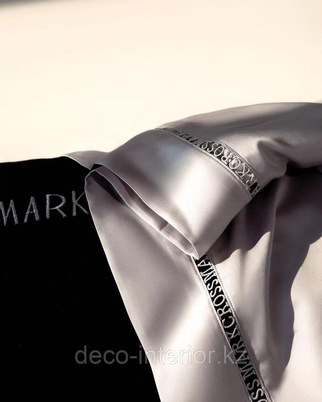 Комплект однотонного постельного белья из тенселя и сатина с вышивкой - фото 2 - id-p108146471