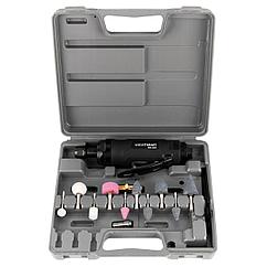 Пневмо шлифмашинка WiederKraft WDK-23122 прямая с набором абразивной оснастки (13 предметов)