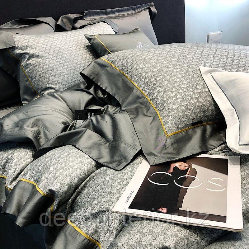 Комплект постельного белья двуспальный из сатин-жаккарда с геометрическим принтом - фото 6 - id-p108146539
