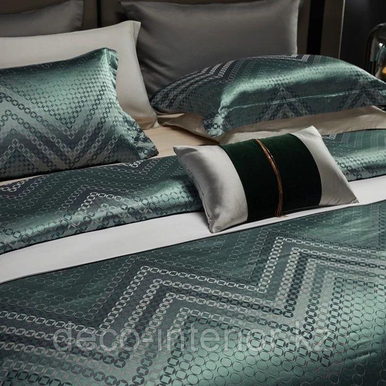 Комплект постельного белья двуспальный из сатин-жаккарда с геометрическим принтом - фото 10 - id-p108146539