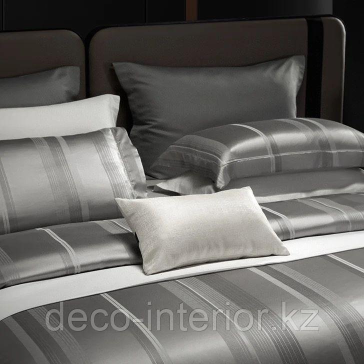 Комплект постельного белья KING SIZE из сатин-жаккарда с полосами - фото 4 - id-p108146558