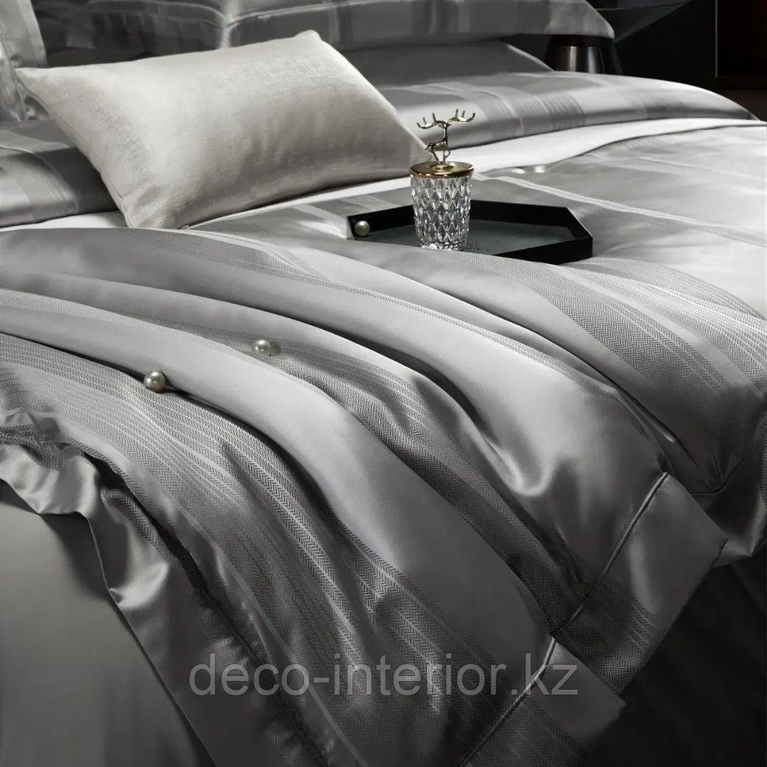 Комплект постельного белья KING SIZE из сатин-жаккарда с полосами - фото 6 - id-p108146558