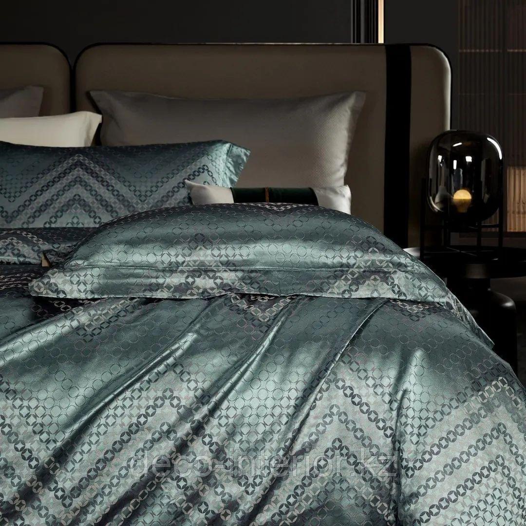 Комплект постельного белья KING SIZE из сатин-жаккарда с геометрическим принтом - фото 1 - id-p108146566