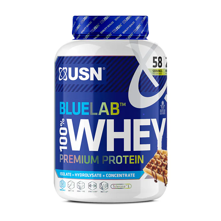 Протеин BlueLab 100% Whey, 2 kg, USN Chocolate waffle - фото 1 - id-p106027205