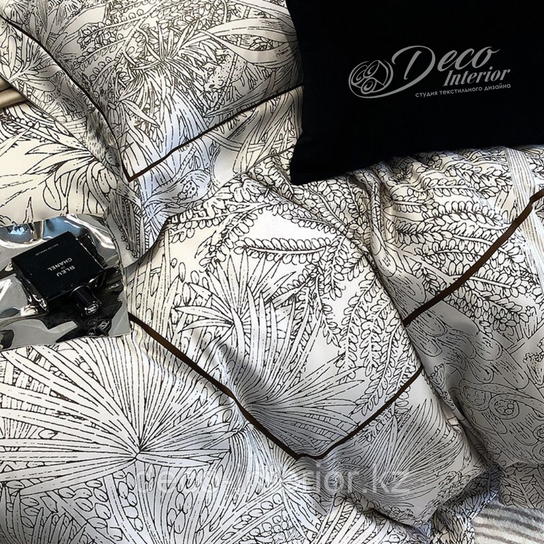 Комплект постельного белья двуспальный из тенселя с растительным принтом - фото 7 - id-p108146603