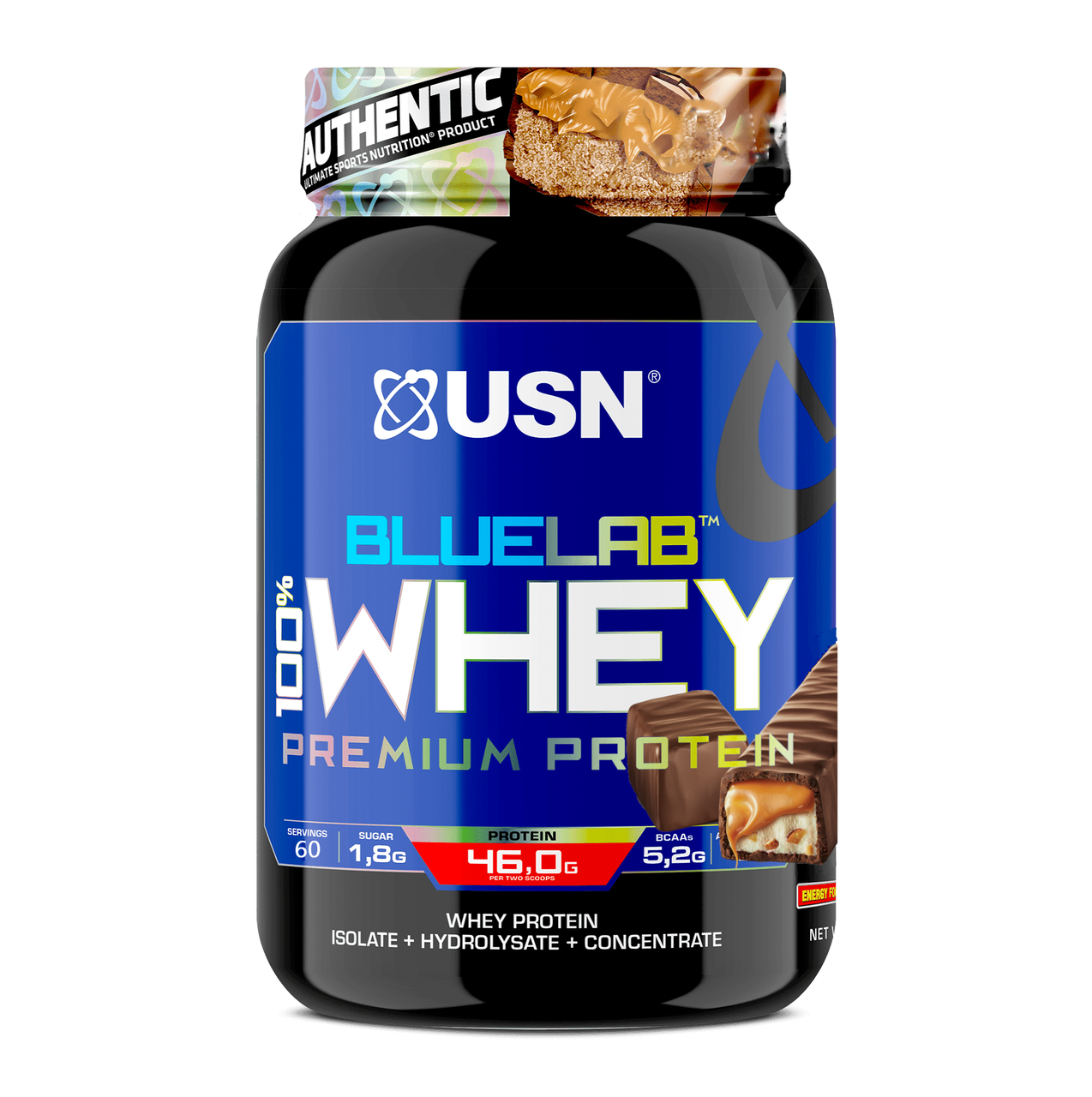 Протеин BlueLab 100% Whey, 2 kg, USN Chocolate bar - фото 1 - id-p106027206