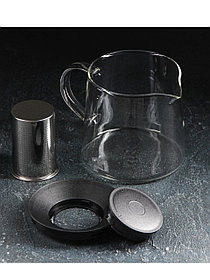 Чайник стеклянный заварочный «Локи», 1 л, 17,5×13×12,5 см, с металлическим ситом, цвет чёрный