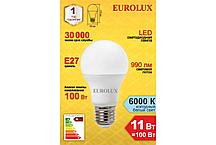 Светодиодная лампа Eurolux LL-E-A60-11W-230-6K-E27 груша, 11Вт, холод., Е27, фото 2