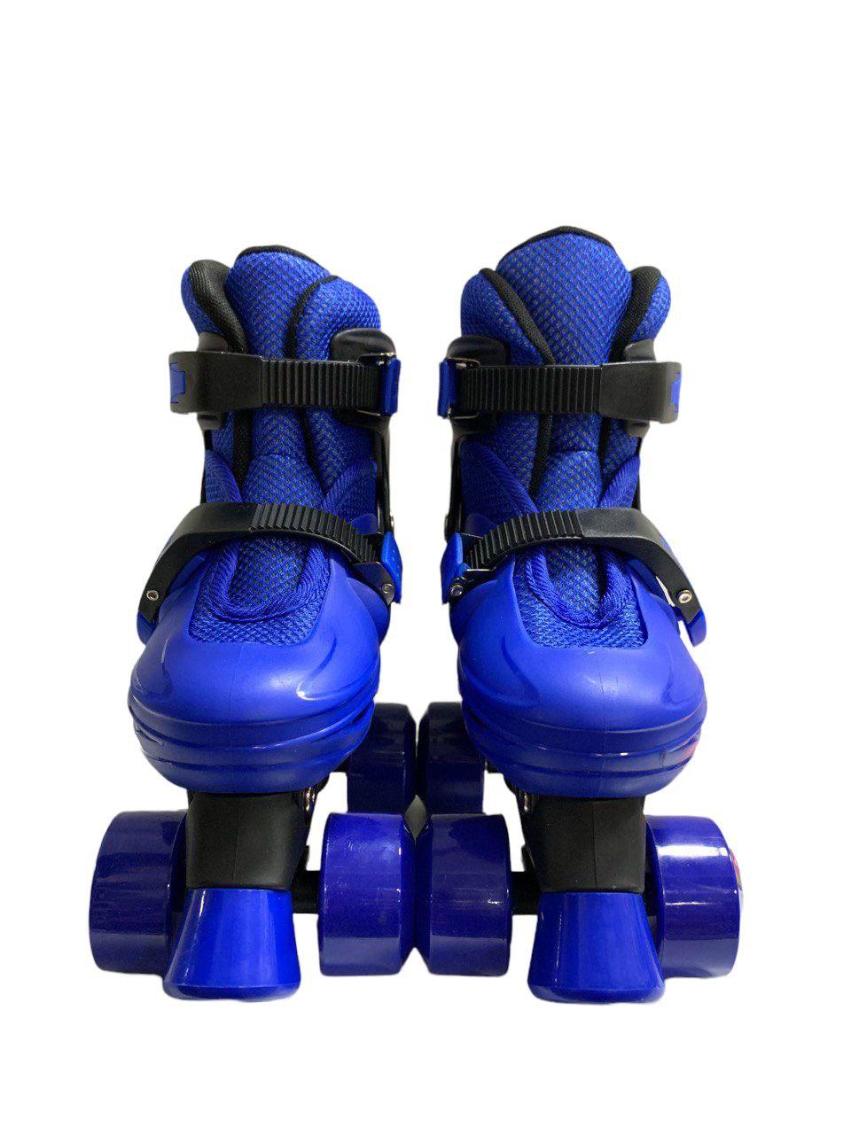Детские раздвижные роликовые коньки "КВАДЫ" M (размеры 34-37) BLUE - фото 4 - id-p108150282