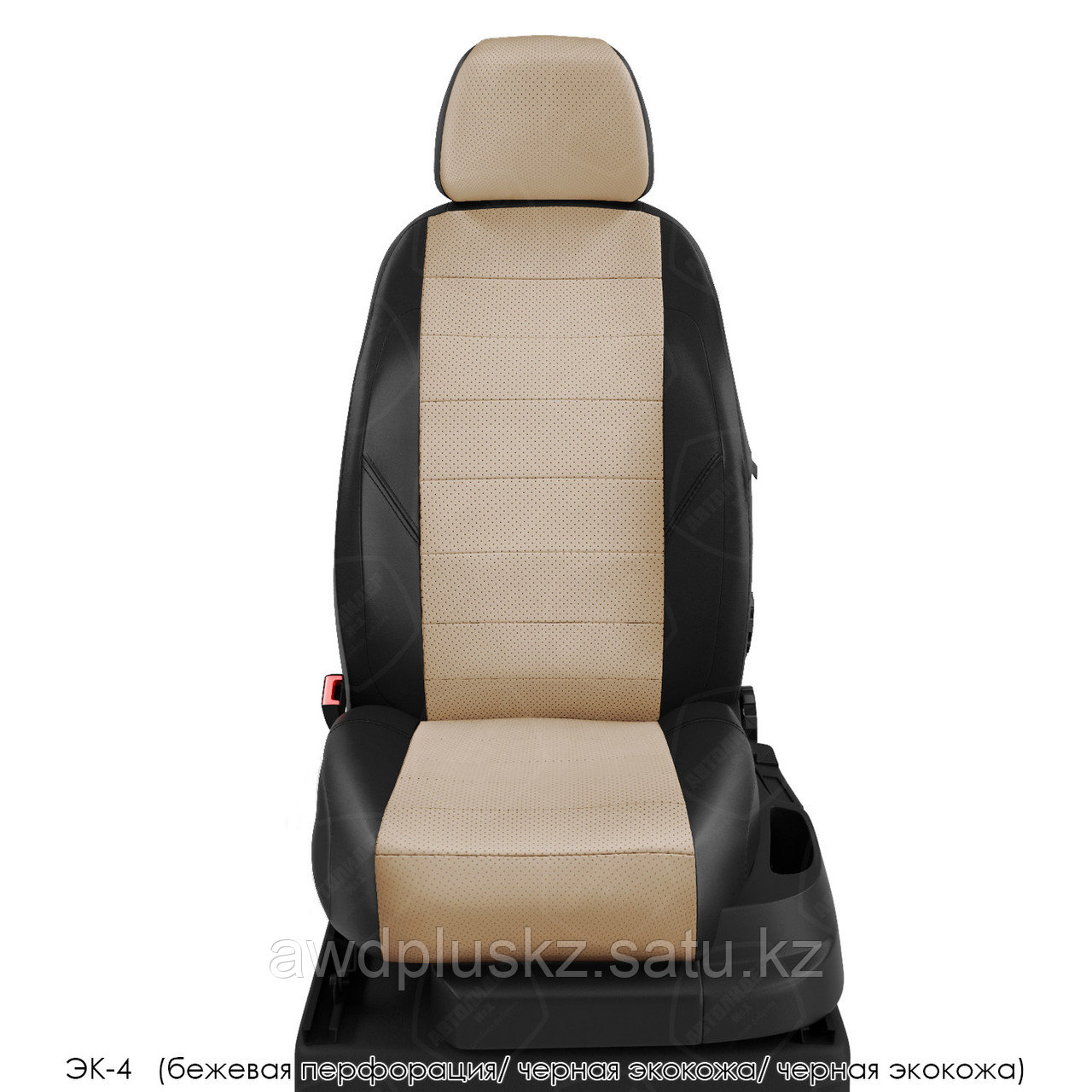 Авточехлы из экокожи для Mitsubishi Pajero(montero) Sport 1 с 1998-2008г черно-бежевый