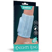 Насадка на пенис с вибрацией Ridge Knights Ring (10*3,7) голубая
