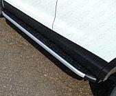 Пороги алюминиевые с пластиковой накладкой (1720 из 2-х мест) ТСС для Volkswagen Tiguan 2011-2016