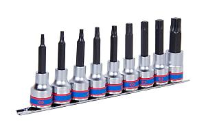 Набор торцевых насадок 1/2", TORX, Т20-Т60 мм, L = 80 мм, 9 предметов  KING TONY 4119PR10