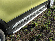 Пороги алюминиевые с пластиковой накладкой (1720 из 2-х мест) ТСС для Suzuki SX4 2013-