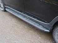 Пороги алюминиевые с пластиковой накладкой (карбон черные) 1820 мм ТСС для Subaru XV 2017-