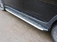 Пороги алюминиевые с пластиковой накладкой 1820 мм ТСС для Subaru XV 2017-