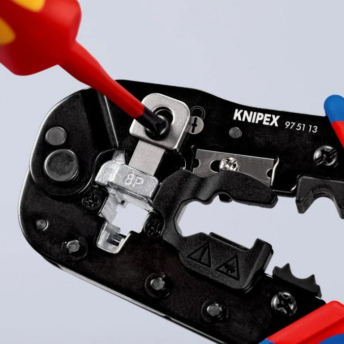 Инструмент для опрессовки штекеров типа RJ 45 3-в-1 KNIPEX KN-975113 - фото 3 - id-p108159946