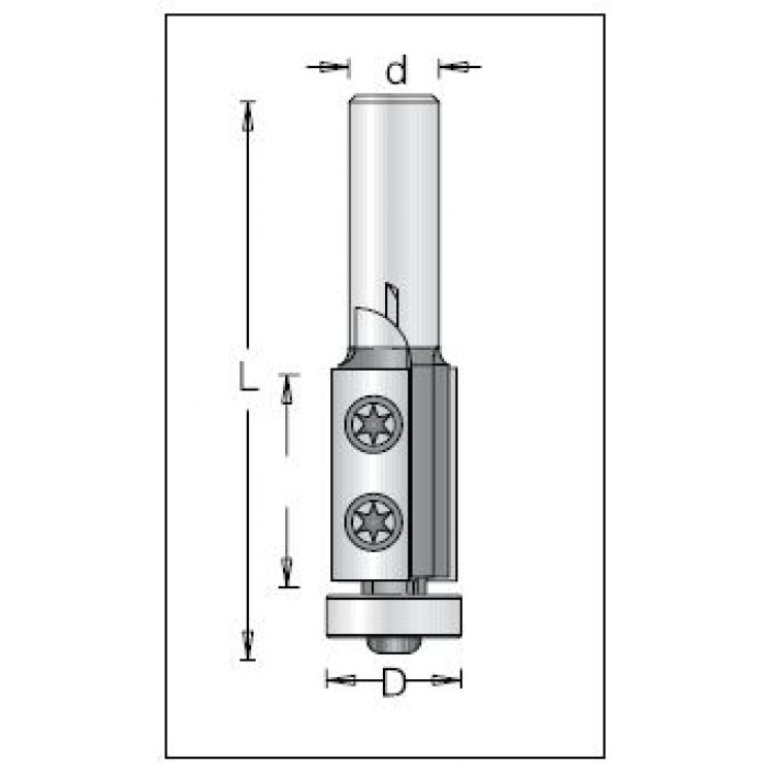 Фреза обгонная D19x50 L99 Z сменные ножи хвостовик 12 DIMAR 1019479 - фото 2 - id-p108160029