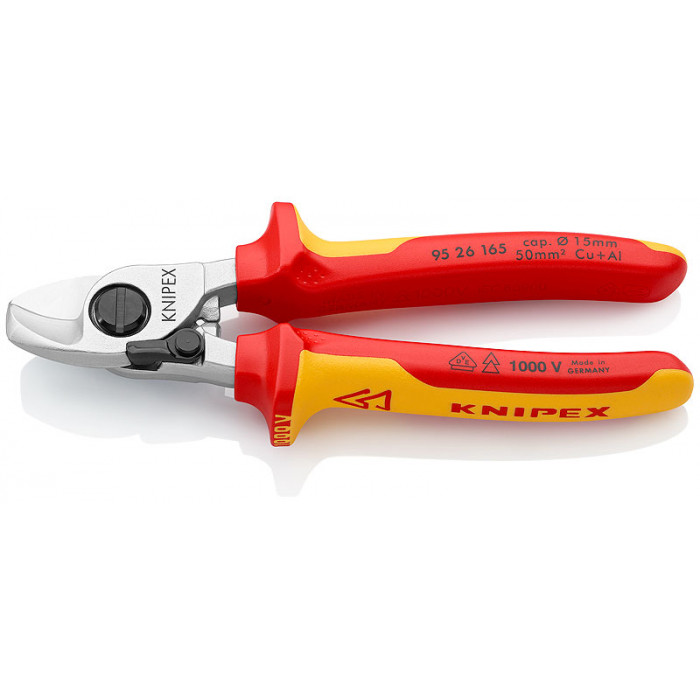 Ножницы для резки кабелей с раскрывающей пружиной KNIPEX KN-9526165SB - фото 1 - id-p108160966