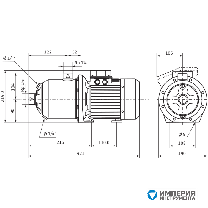 Центробежный насос Wilo MHI 802-1/E/3-400-50-2/IE3 - фото 4 - id-p108167844