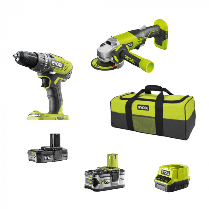 Набор аккумуляторного инструмента RYOBI R18DDAG-252S