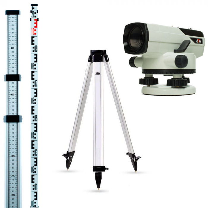 Нивелир ADA PROF X32 С ПОВЕРКОЙ + Рейка ADA STAFF 5 + Штатив на винтах ADA Light S - фото 1 - id-p108164551
