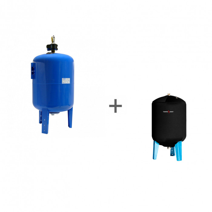 Гидроаккумулятор 200VT синий, вертикальный + Чехол TermoZont Extra GB 200 для гидробака - фото 1 - id-p108166795