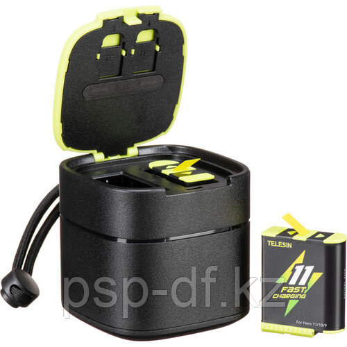 Зарядное устройство + 2 аккумулятора TELESIN 2 Batteries + Dual Fast Charging Box Kit for GoPro HERO12/11/10/9 - фото 1 - id-p108176322