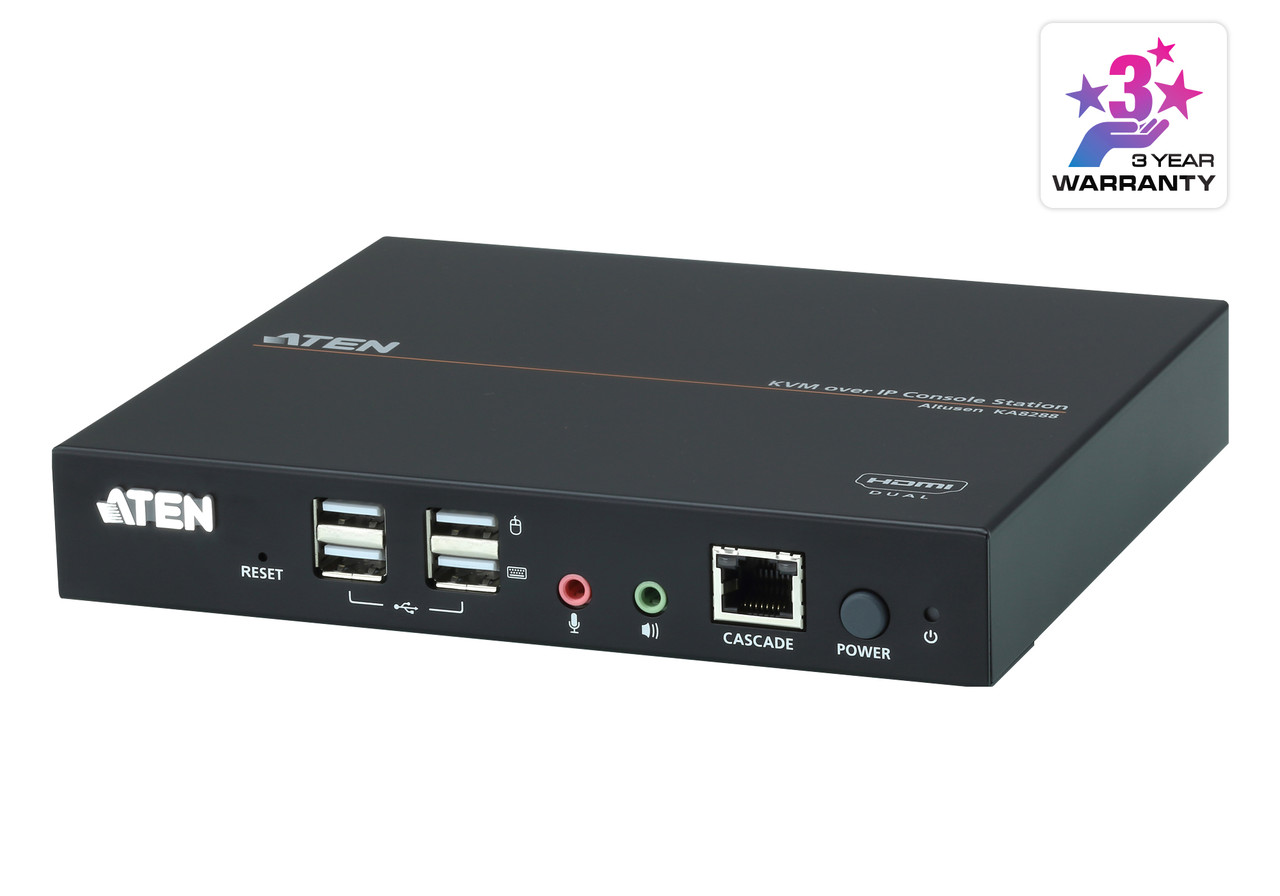 Консольная станция со сдвоенным интерфейсом HDMI для КВМ-переключателя с доступом по IP  KA8288 ATEN