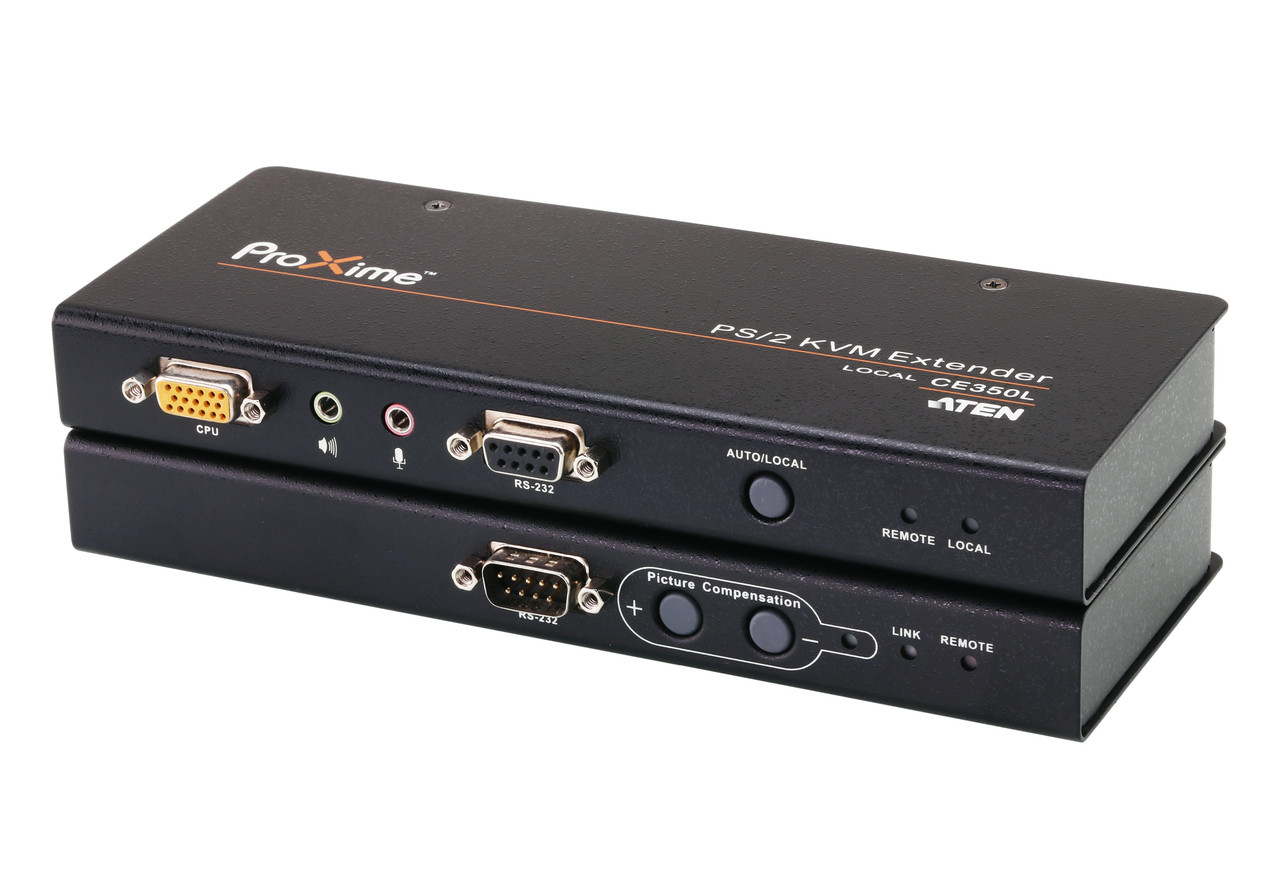 PS/2, VGA, аудио, КВМ-удлинитель по кабелю Cat 5 (1600x1200@150м)  CE350 ATEN