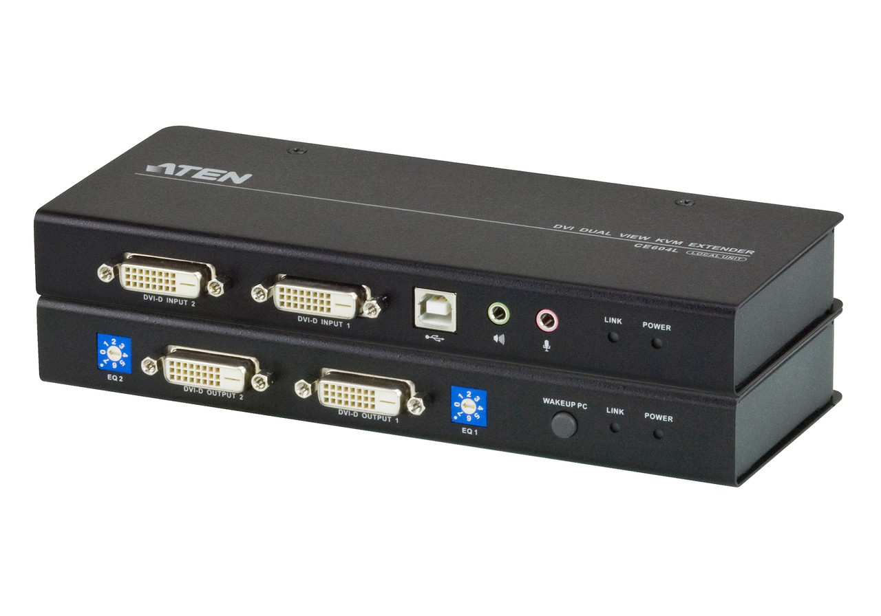 USB, DVI, КВМ-удлинитель по кабелю Cat 5 с поддержкой Dual View (1024x768@60м) CE604 ATEN - фото 1 - id-p108178579