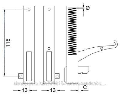 Петля левая двери духовки для Tecnoinox 700013, фото 1