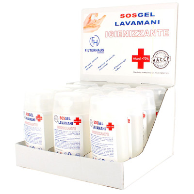 Hand sanitizer antibacterial gel SOSGEL in table display 12 pcs (100 ml bottles ) - фото 1 - id-p108183202