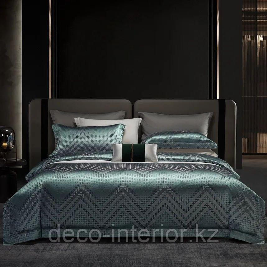 Комплект постельного белья двуспальный из сатин-жаккарда с геометрическим принтом - фото 3 - id-p108184564