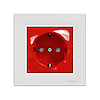Розетка с заземлением со шторками SE EPH2900521 Asfora 16А в сборе винт. клеммы белый+красный, фото 2