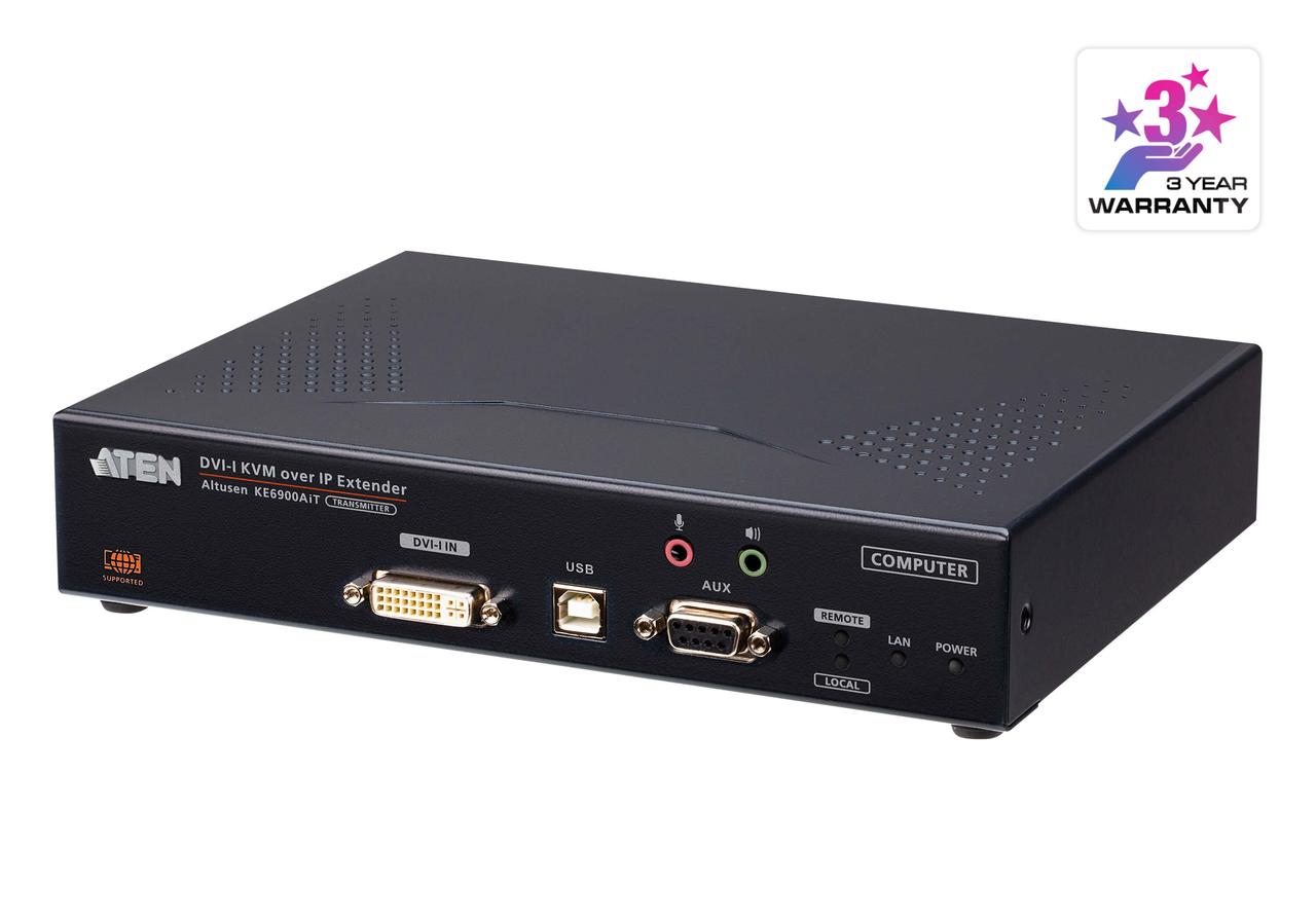 DVI-I KVM-удлинитель с доступом по IP и Интернет с поддержкой одного дисплея (передатчик) KE6900AiT ATEN