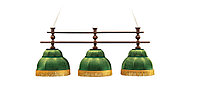 Лампа Аристократ-2 3пл. ясень (№2,бархат зеленый,бахрома желтая,фурнитура золото)