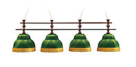 Лампа Аристократ-2 4пл. ясень (№3,бархат зеленый,бахрома зеленая,фурнитура золото)