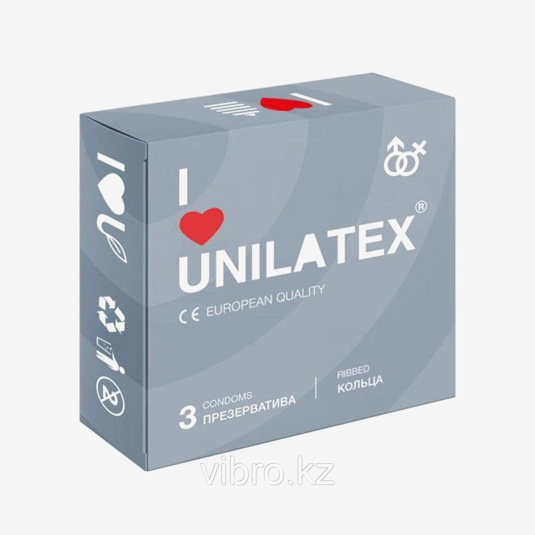 Презервативы "UNILATEX" ребристые 3 шт