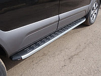 Пороги алюминиевые с пластиковой накладкой 1920 мм ТСС для Kia Mohave 2020-