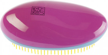 DEWAL BEAUTY Щетка массажная для легкого расчесывания волос,овальная, цвет розово-сине-желтый