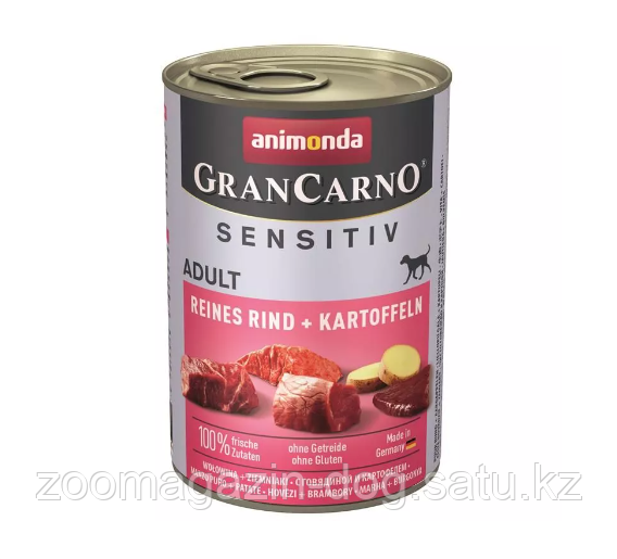 Animonda GranСarno SENSITIV ADULT для собак с чувст. пищ-ем с говядиной и картофелем, 400гр