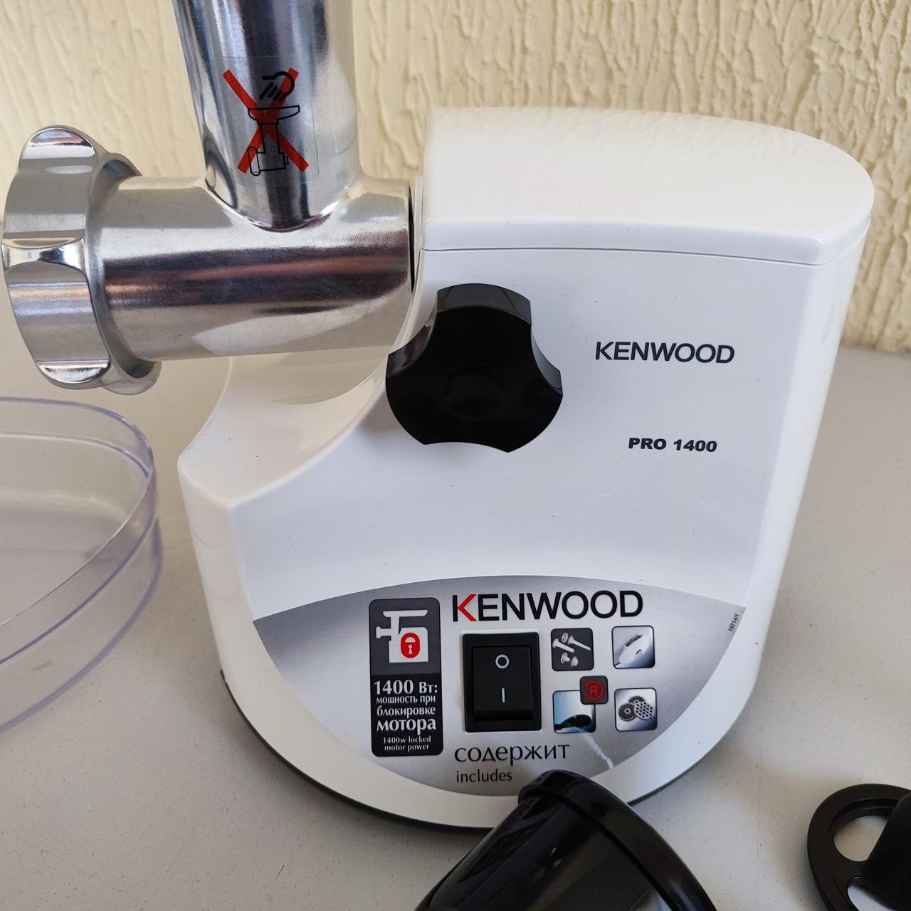 Электромясорубка Kenwood MG450, 1400Вт, 1 скорость, 3 диска, White - фото 2 - id-p107363809