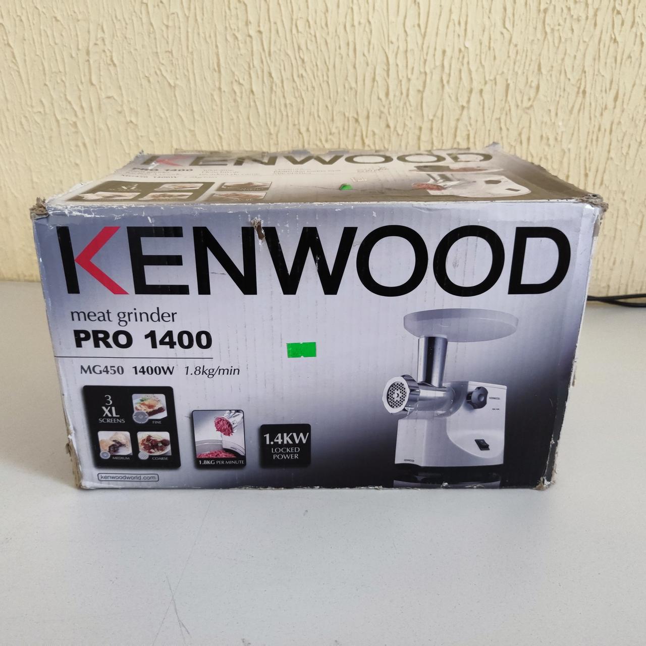 Электромясорубка Kenwood MG450, 1400Вт, 1 скорость, 3 диска, White - фото 4 - id-p107363809