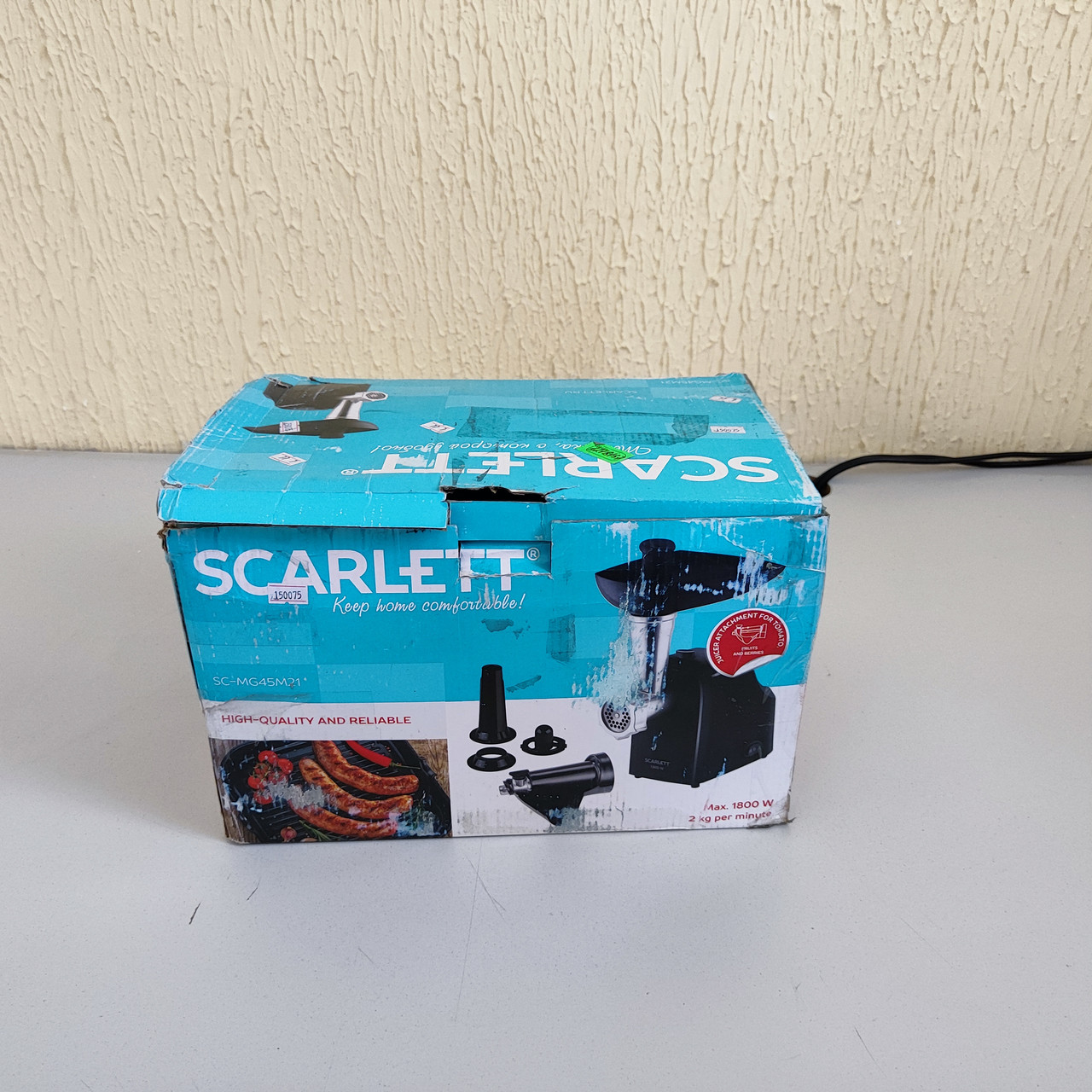 Электромясорубка Scarlett SC-MG45M21, 1800Вт, 2 кг/мин, 1 скорость, 1 диск, Black - фото 6 - id-p107363845