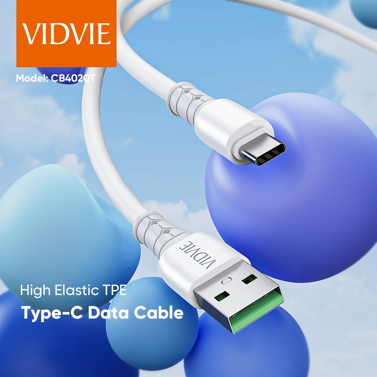 Зарядный кабель Vidvie CB4020T 3A Type-C 1.2m