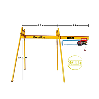 Мини кран на крышу OCALIFT HT400 гп 400 кг 40м 220в с выдвижной стрелой