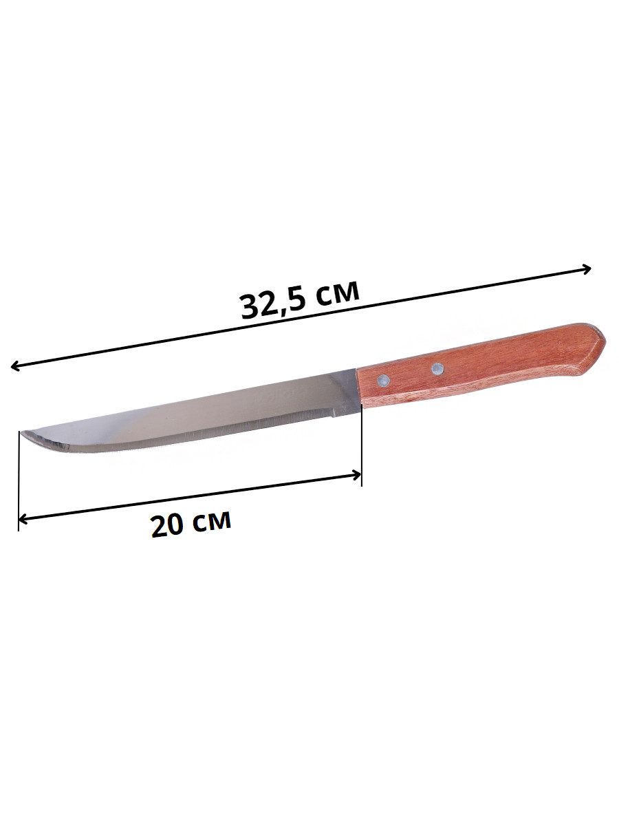 Нож разделочный 20 см лезвие MALLONY ALBERO MAL-02AL для кухни, рукоятка из дерева - фото 2 - id-p108210578
